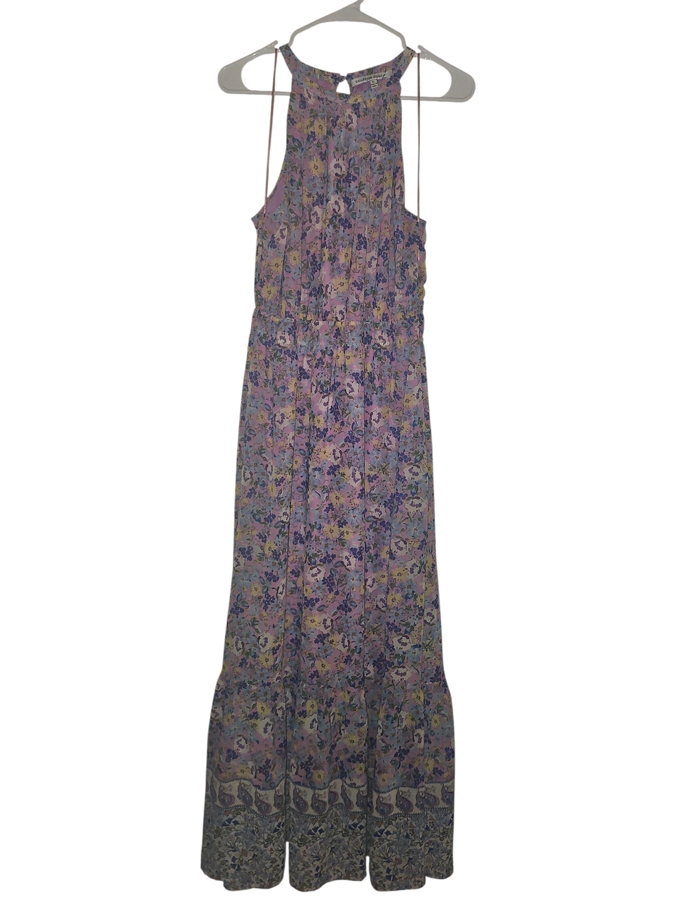 Collective Concepts Floral Halter Maxi Dress - Lavender Pink